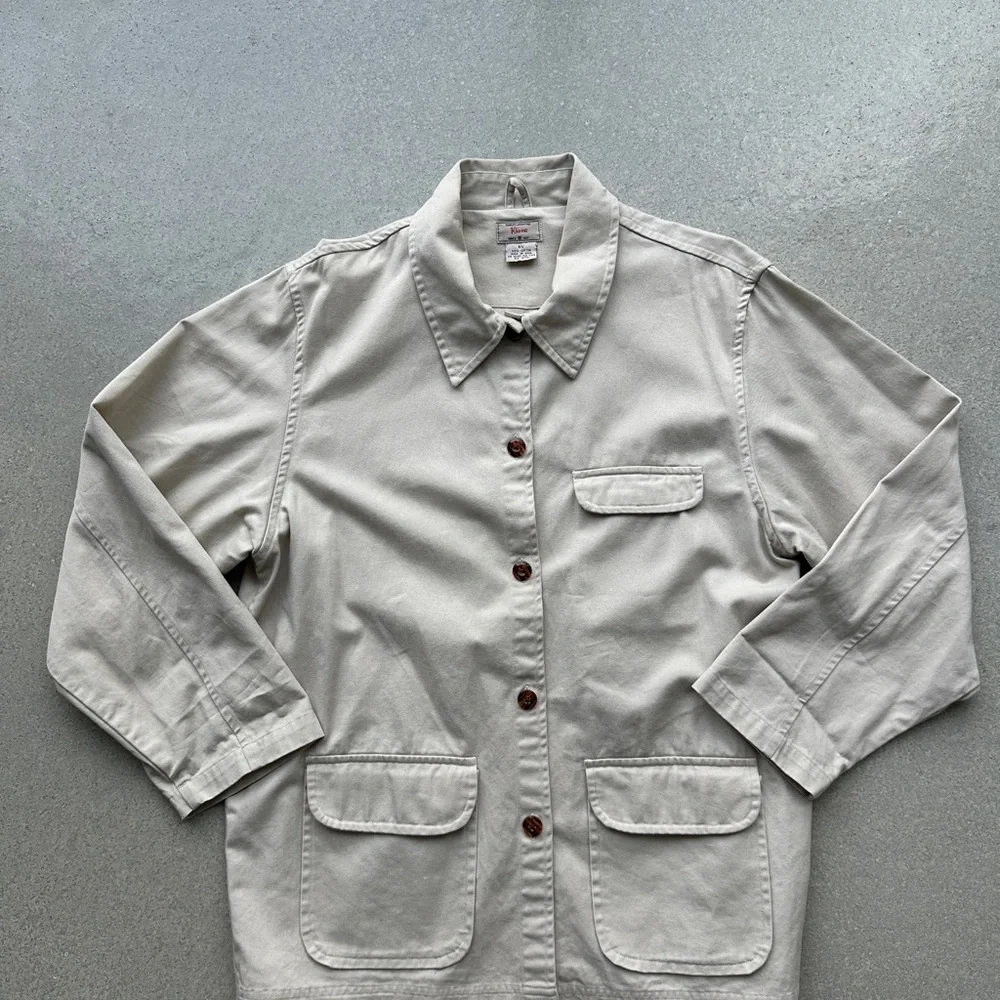 Vintage Women's Khaki Shacket Jacket Size L - Picture 3 of 7